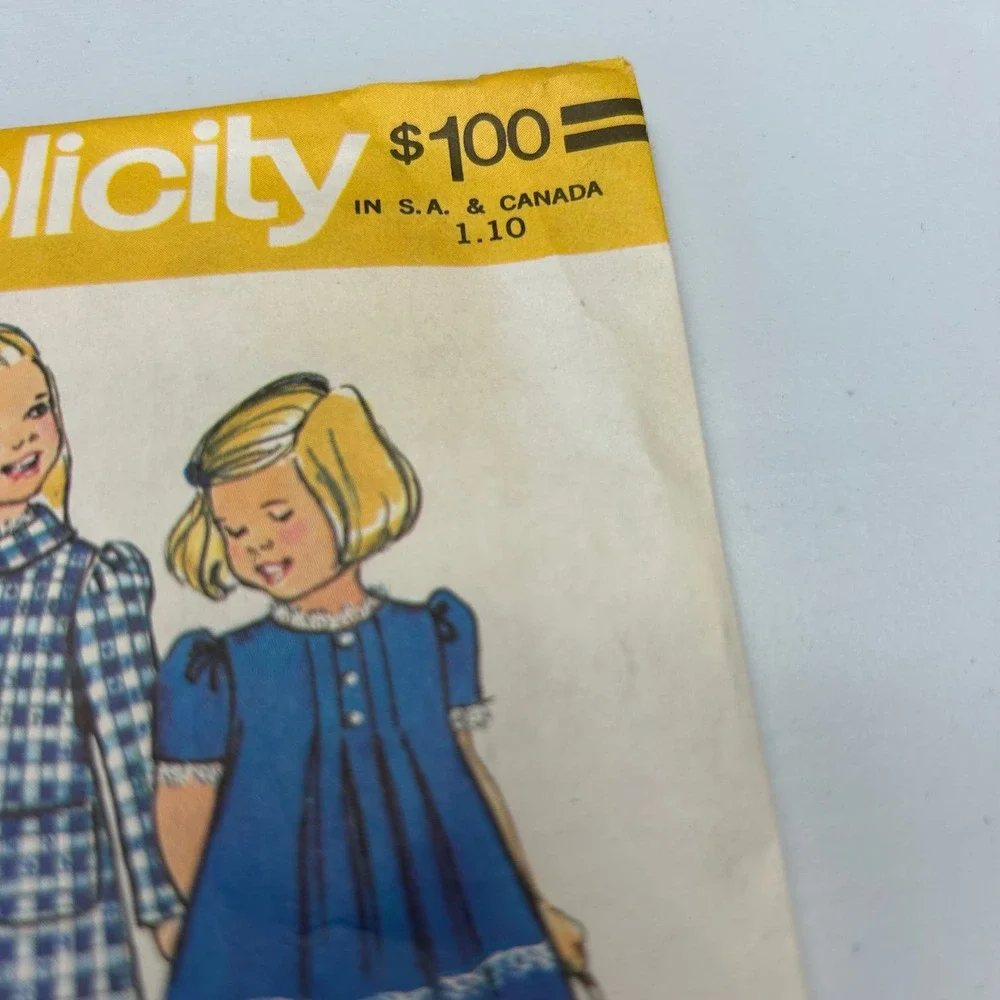 Simplicity Vintage 1970's Pattern #6182 Girls‎ Dress and Coat Size 4